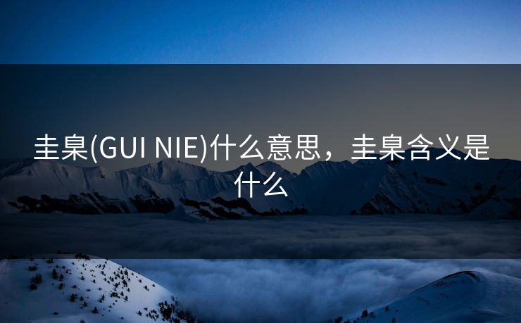 圭臬(GUI NIE)什么意思，圭臬含义是什么