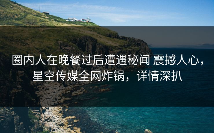 圈内人在晚餐过后遭遇秘闻 震撼人心，星空传媒全网炸锅，详情深扒