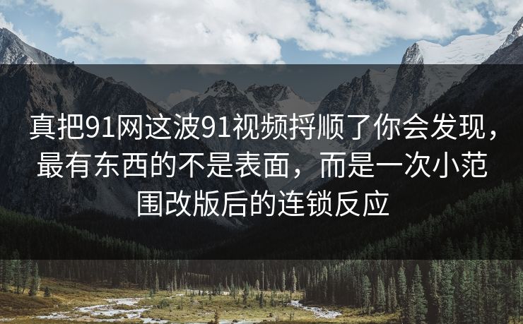 真把91网这波91视频捋顺了你会发现,最有东西的不是表面,而是一次小范围改版后的连锁反应 真把91网这波91视频捋顺了你会发现,最有东西的不是表面,而是一次小范围改版后的连锁反应